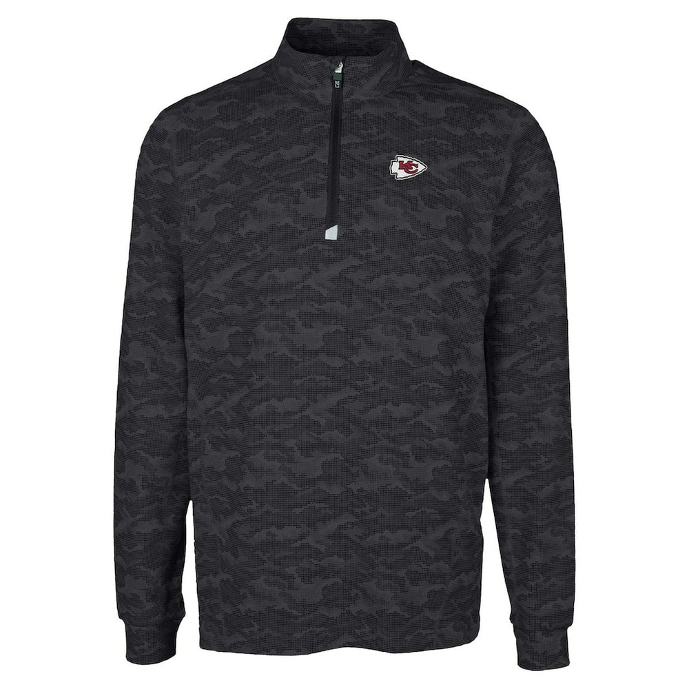 Cutter & Buck Traverse Camo Print Stretch Quarter-Zip Top - Kansas City Chiefs