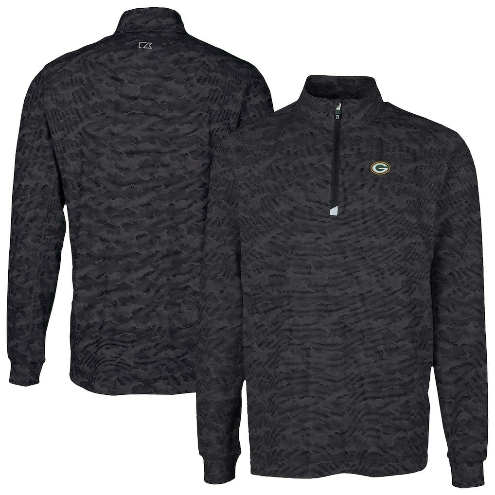 Cutter & Buck Traverse Camo Print Stretch Quarter-Zip Top - Green Bay Packers