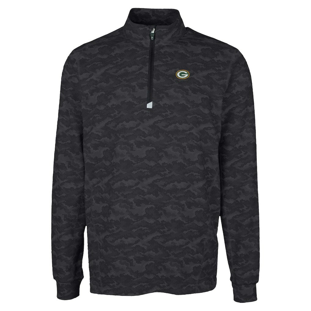 Cutter & Buck Traverse Camo Print Stretch Quarter-Zip Top - Green Bay Packers