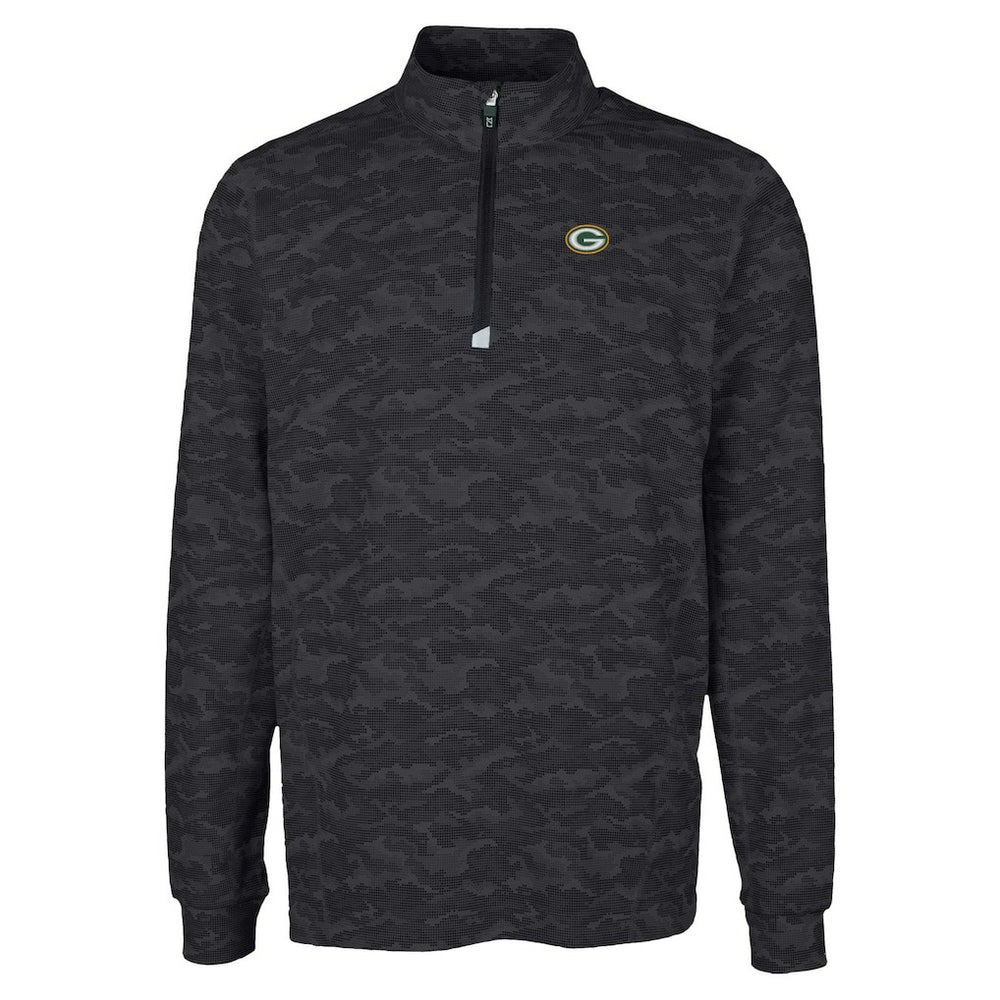 Cutter & Buck Traverse Camo Print Stretch Quarter-Zip Top - Green Bay Packers