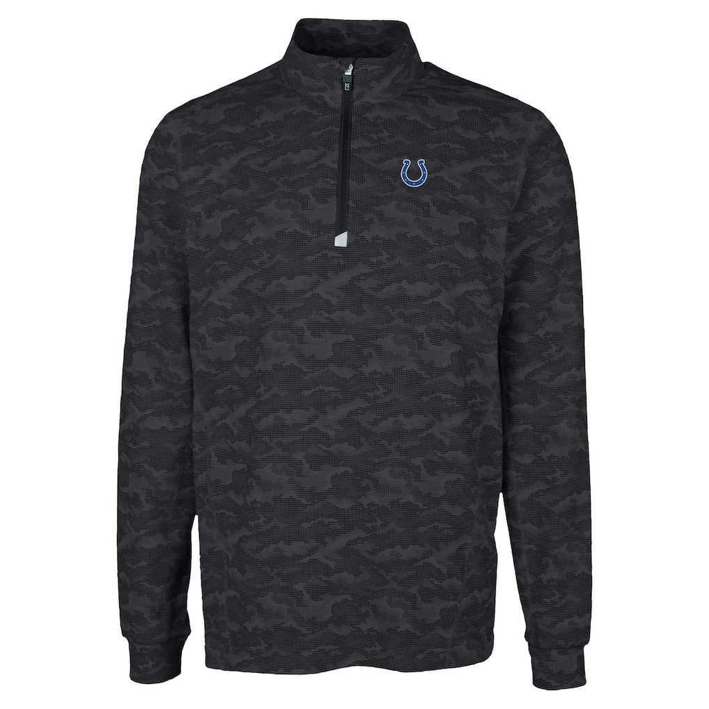 Cutter & Buck Traverse Camo Print Stretch Quarter-Zip Top - Indianapolis Colts
