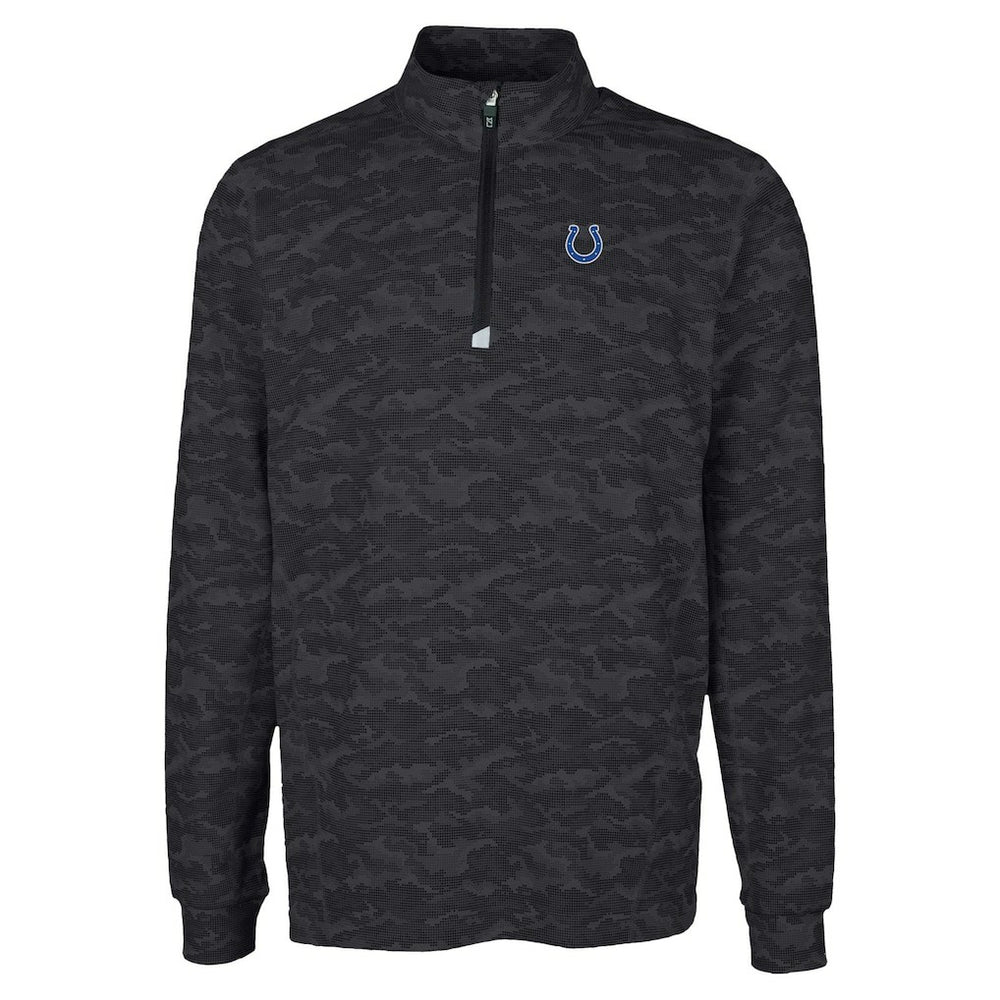 Cutter & Buck Traverse Camo Print Stretch Quarter-Zip Top - Indianapolis Colts