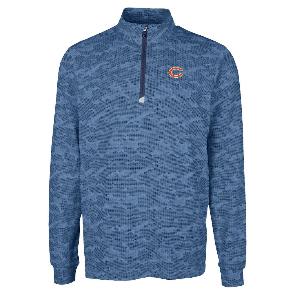 Cutter & Buck Traverse Camo Print Stretch Quarter-Zip Top - Chicago Bears