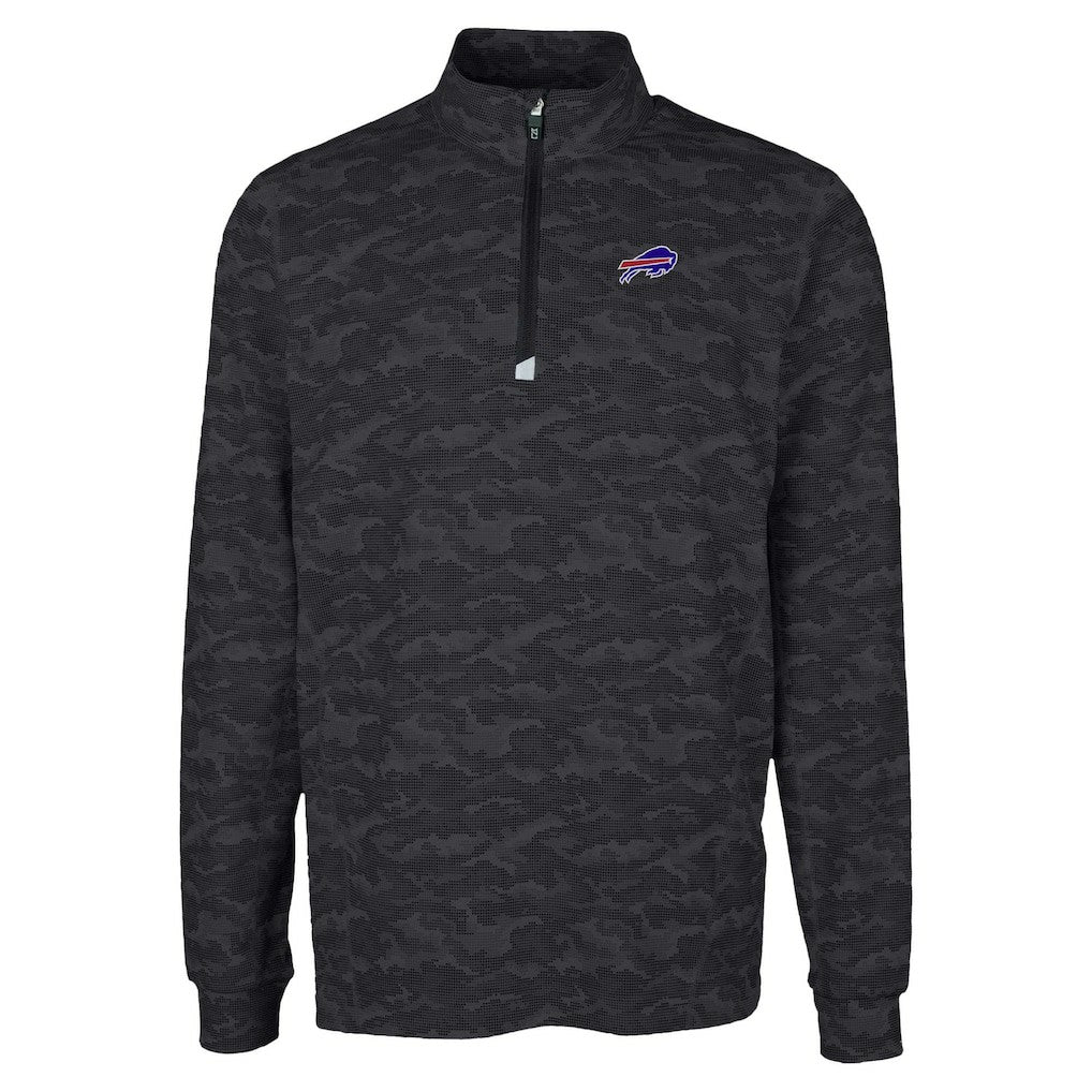 Cutter & Buck Traverse Camo Print Stretch Quarter-Zip Top - Buffalo Bills