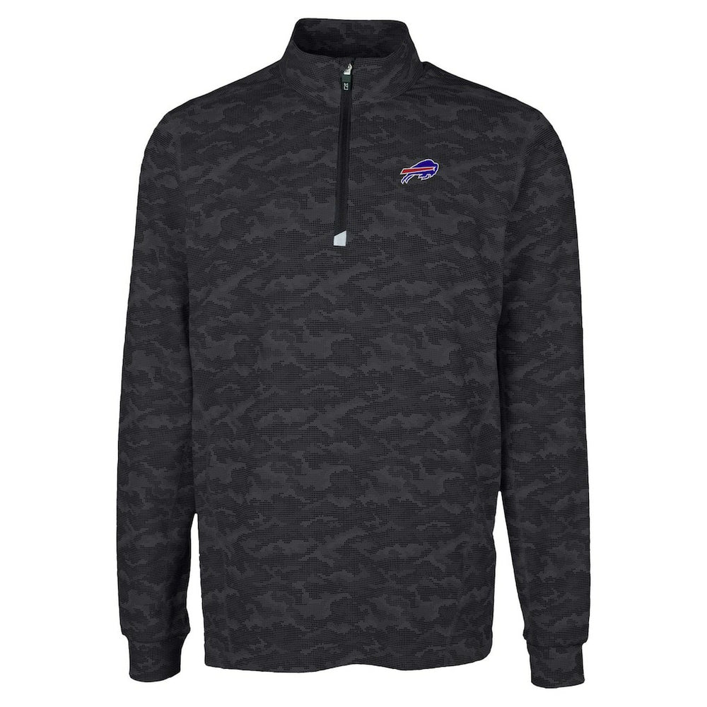 Cutter & Buck Traverse Camo Print Stretch Quarter-Zip Top - Buffalo Bills