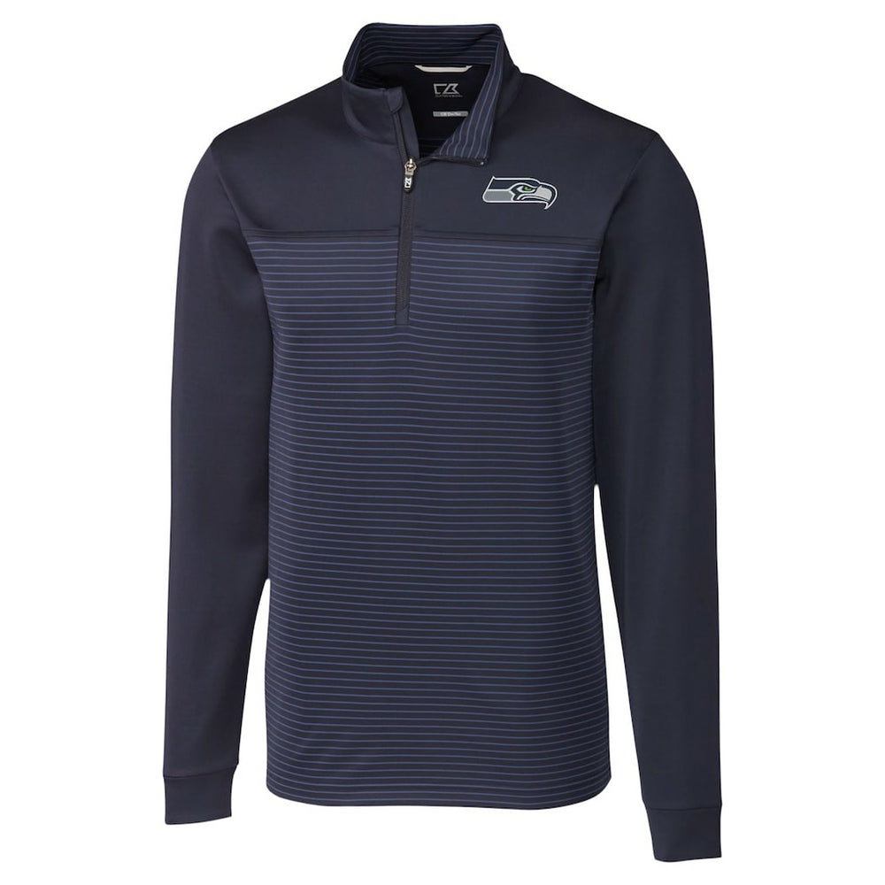 Cutter & Buck Traverse Stripe Stretch DryTec Quarter-Zip Top - Seattle Seahawks