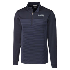Cutter & Buck Traverse Stripe Stretch DryTec Quarter-Zip Top - Seattle Seahawks