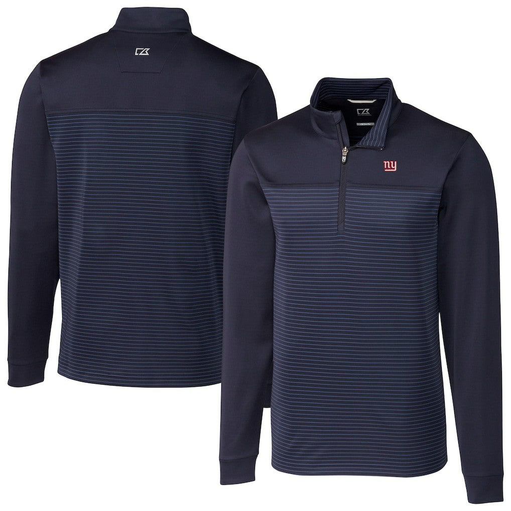 Cutter & Buck Traverse Stripe Stretch DryTec Quarter-Zip Top - New York Giants