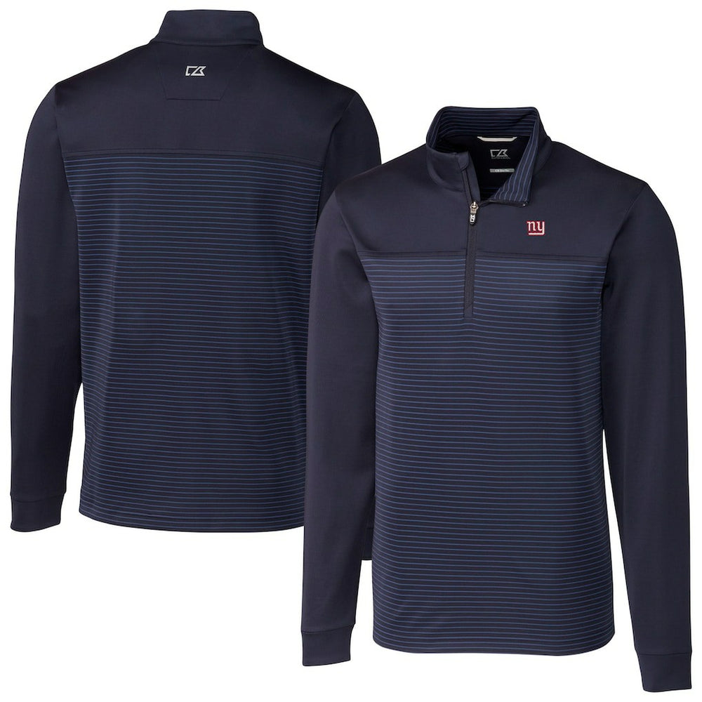 Cutter & Buck Traverse Stripe Stretch DryTec Quarter-Zip Top - New York Giants