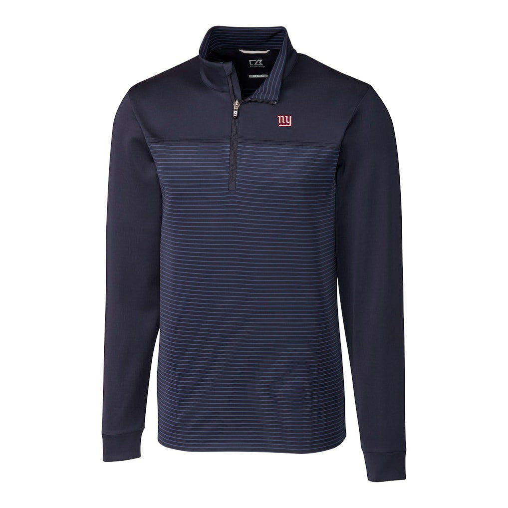Cutter & Buck Traverse Stripe Stretch DryTec Quarter-Zip Top - New York Giants