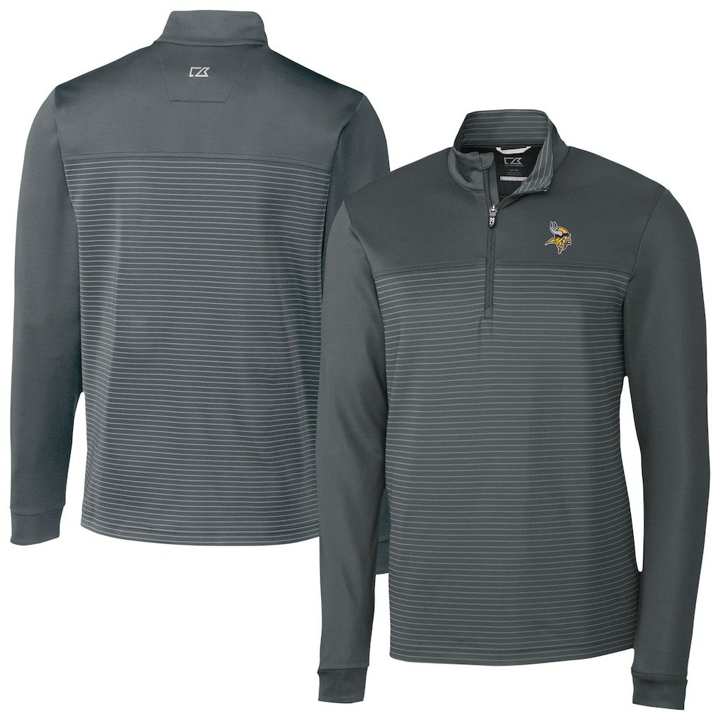 Cutter & Buck Traverse Stripe Stretch DryTec Quarter-Zip Top - Minnesota Vikings