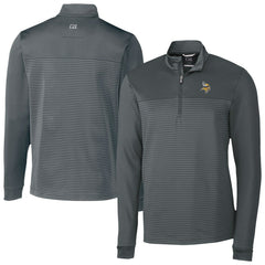 Cutter & Buck Traverse Stripe Stretch DryTec Quarter-Zip Top - Minnesota Vikings