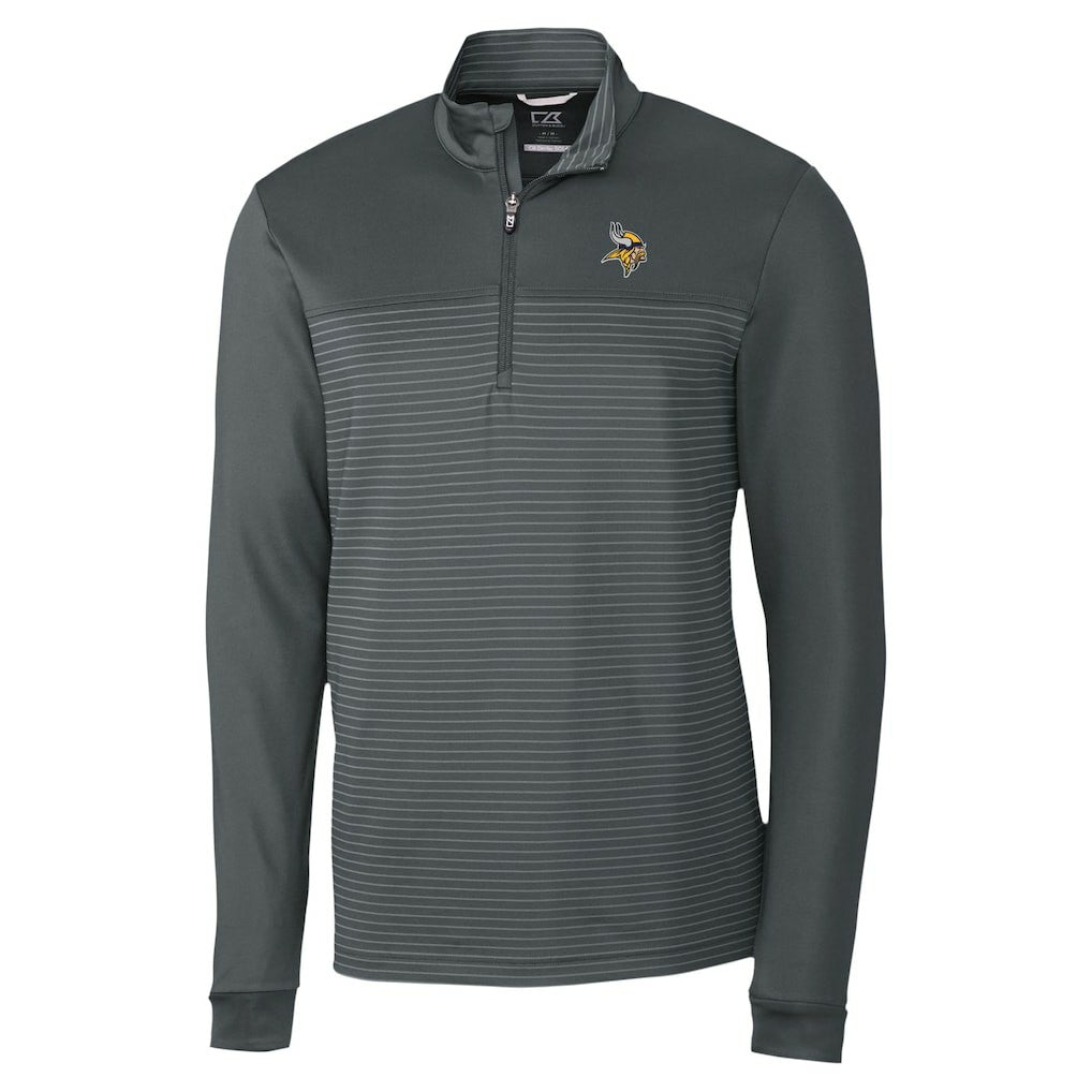 Cutter & Buck Traverse Stripe Stretch DryTec Quarter-Zip Top - Minnesota Vikings