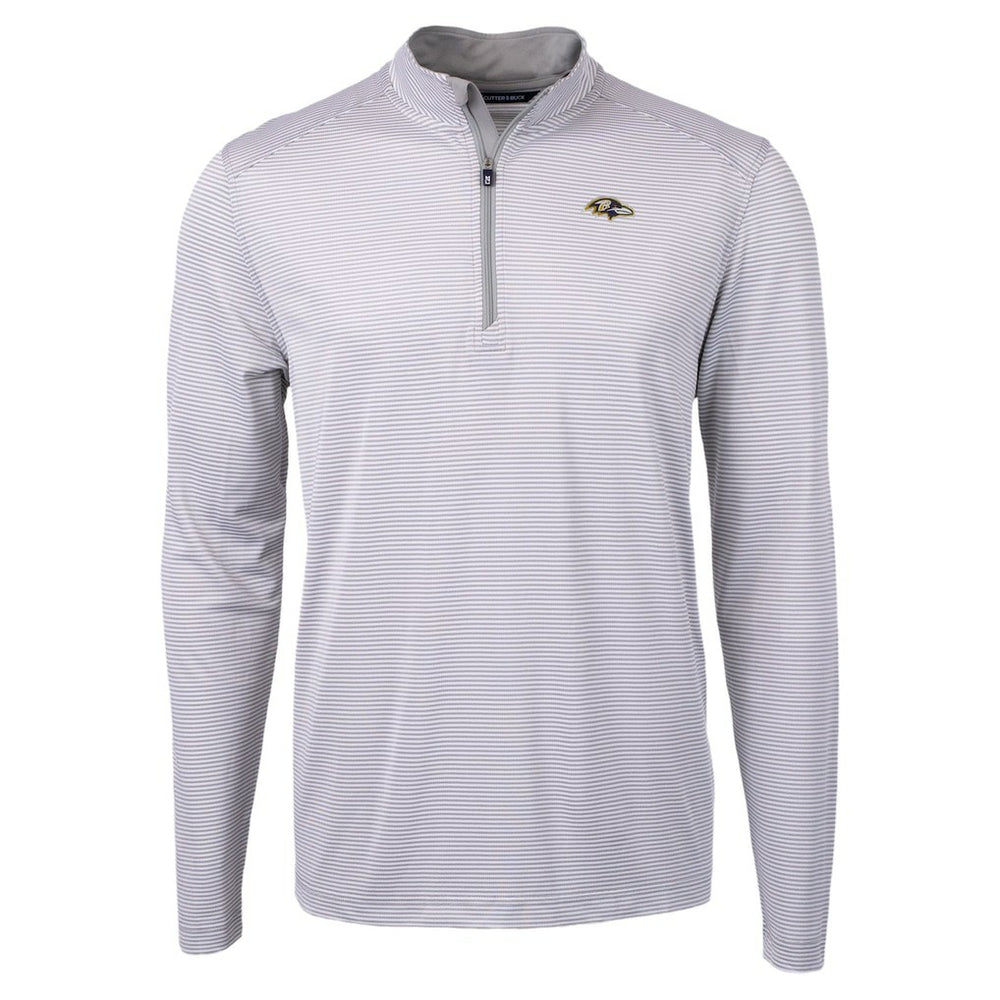 Cutter & Buck Virtue Eco Pique Micro Stripe Quarter-Zip Jacket - Baltimore Ravens