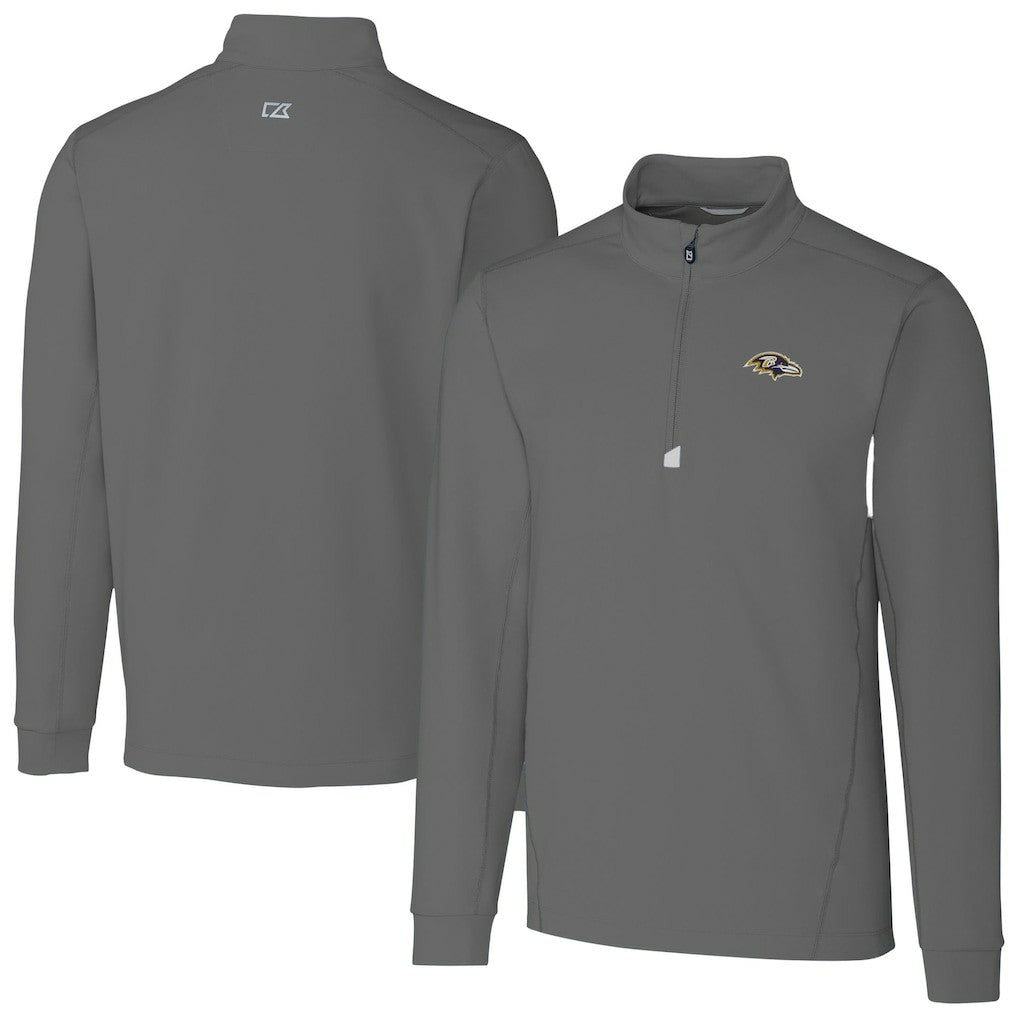 Cutter & Buck Big & Tall Traverse Eco Tri-Blend DryTec Quarter-Zip Jacket - Baltimore Ravens