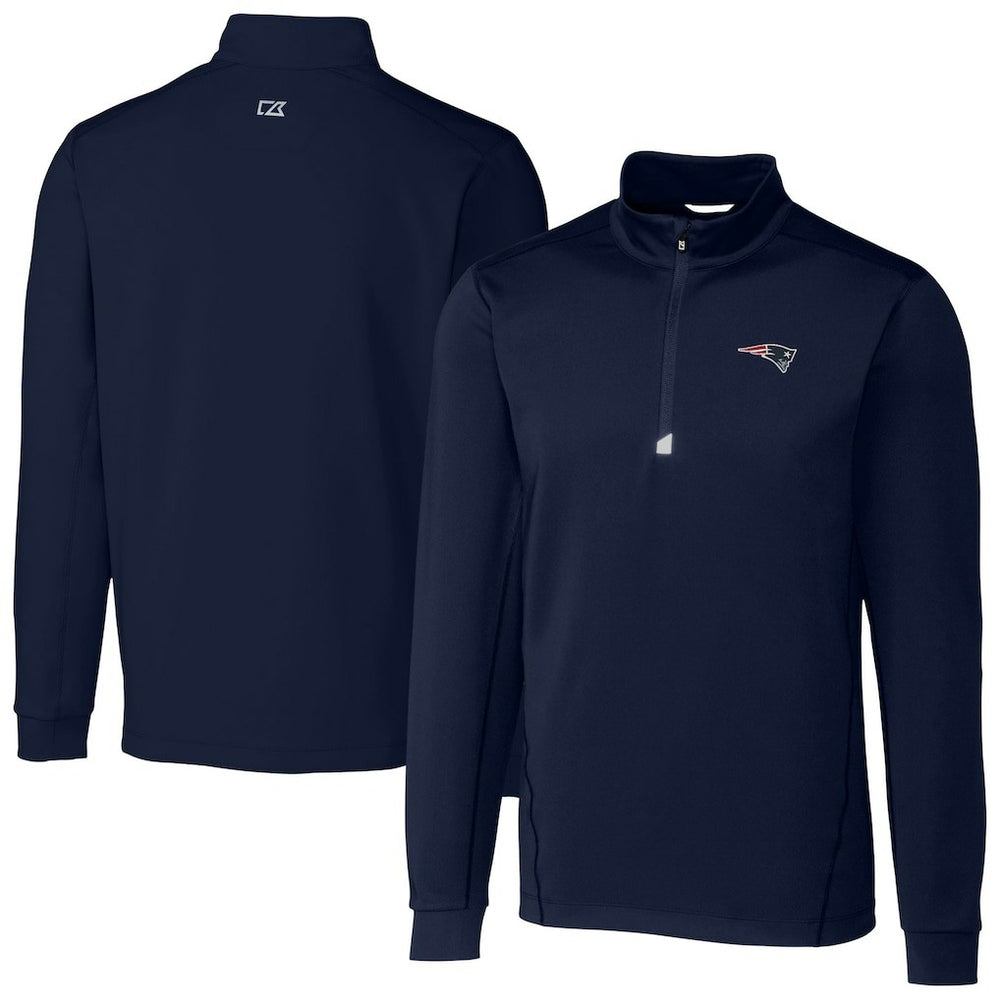 Cutter & Buck Big & Tall Traverse Eco Tri-Blend DryTec Quarter-Zip Jacket - New England Patriots