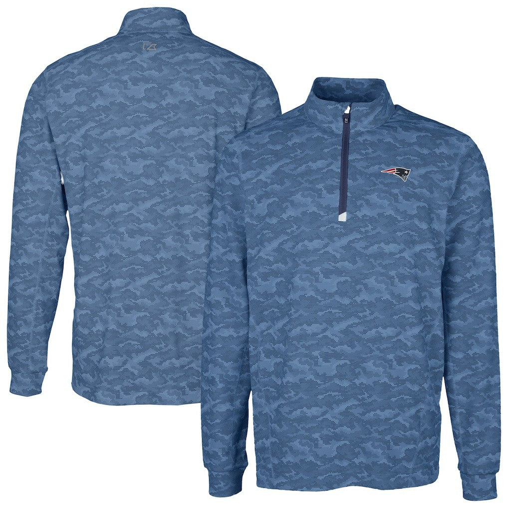 Cutter & Buck Big & Tall Traverse Eco Camo Tri-Blend DryTec Quarter-Zip Jacket - New England Patriots