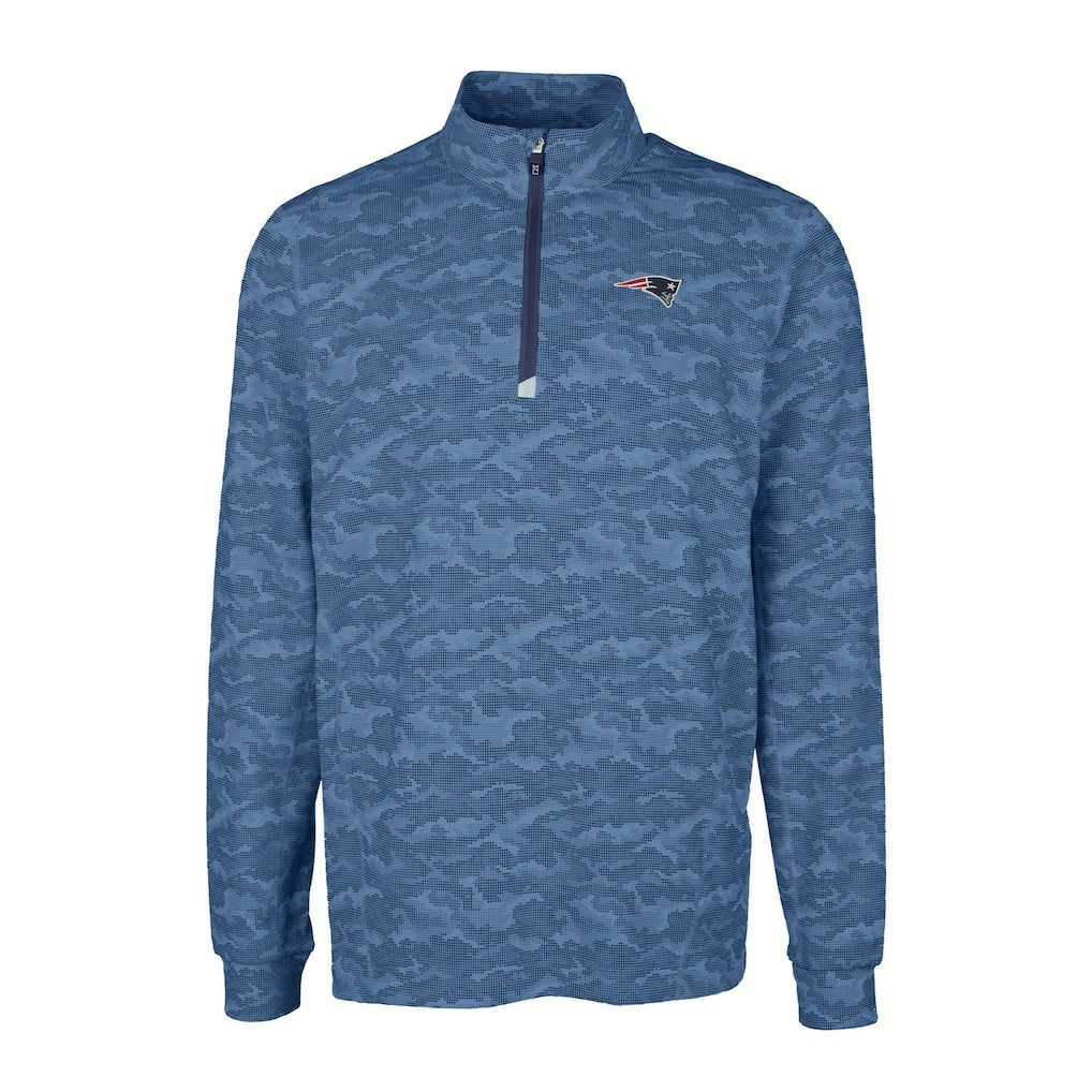 Cutter & Buck Big & Tall Traverse Eco Camo Tri-Blend DryTec Quarter-Zip Jacket - New England Patriots