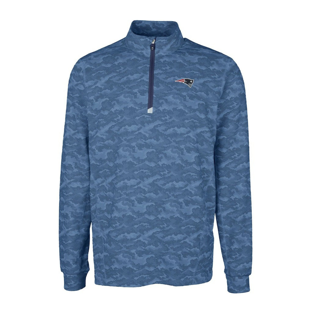 Cutter & Buck Big & Tall Traverse Eco Camo Tri-Blend DryTec Quarter-Zip Jacket - New England Patriots