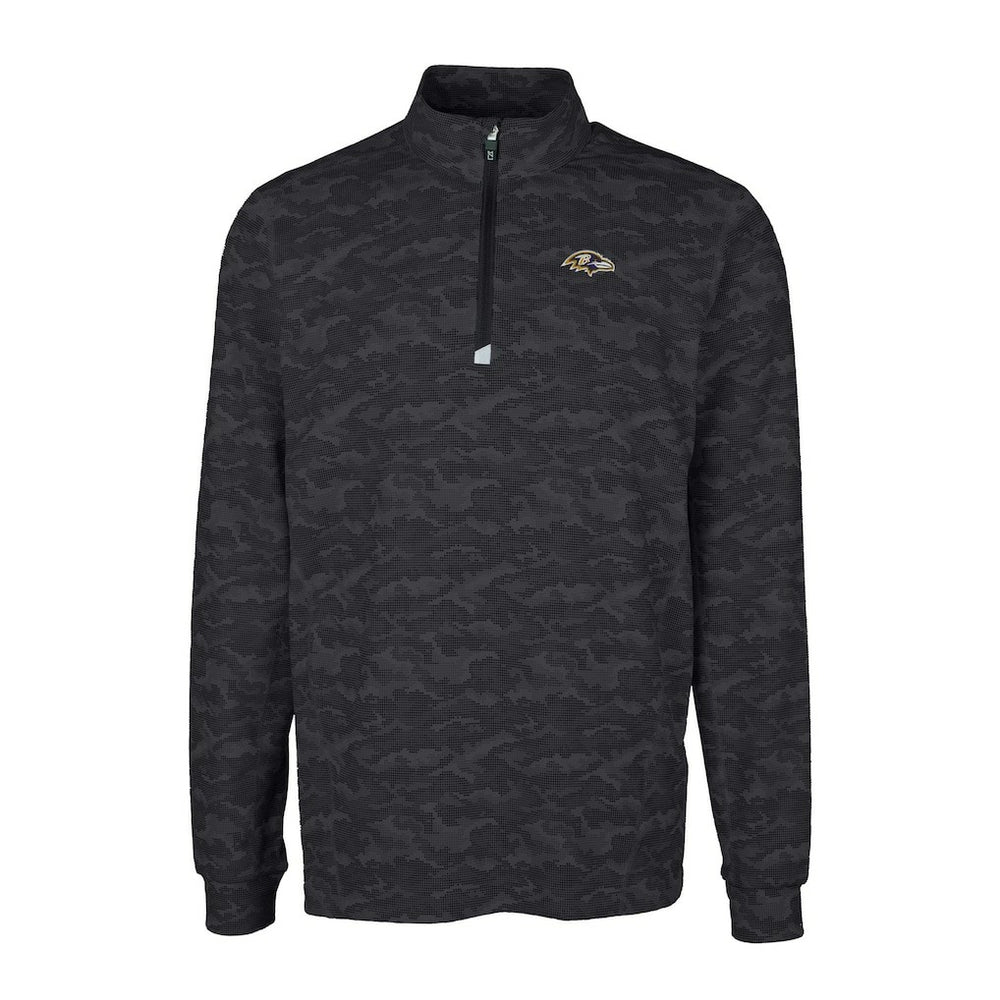 Cutter & Buck Big & Tall Traverse Eco Camo Tri-Blend DryTec Quarter-Zip Jacket - Baltimore Ravens