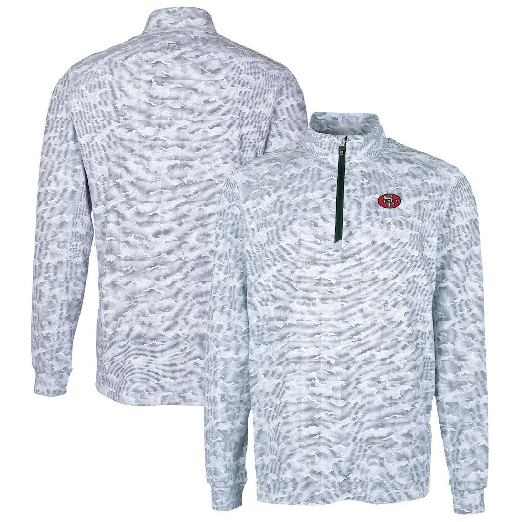 Cutter & Buck Big & Tall Traverse Eco Camo Tri-Blend DryTec Quarter-Zip Jacket - San Francisco 49ers