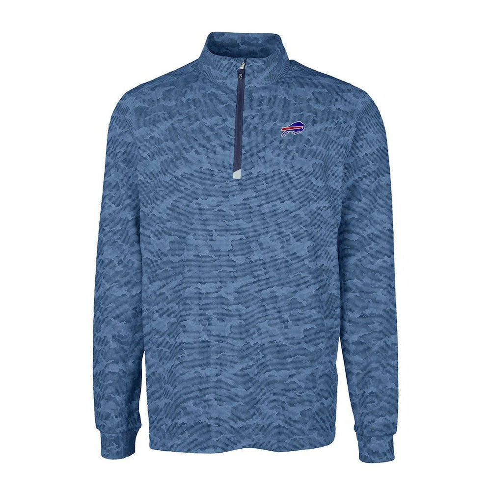 Cutter & Buck Big & Tall Traverse Eco Camo Tri-Blend DryTec Quarter-Zip Jacket - Buffalo Bills