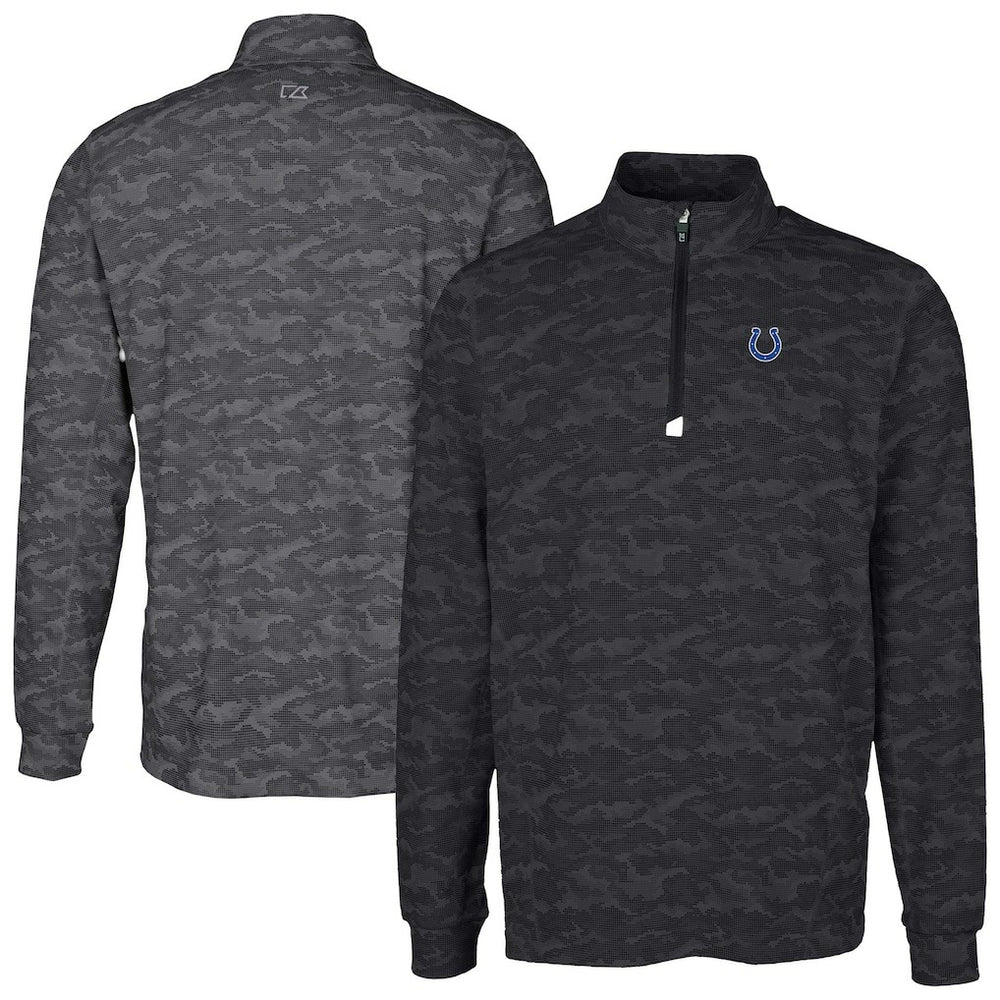 Cutter & Buck Big & Tall Traverse Eco Camo Tri-Blend DryTec Quarter-Zip Jacket - Indianapolis Colts