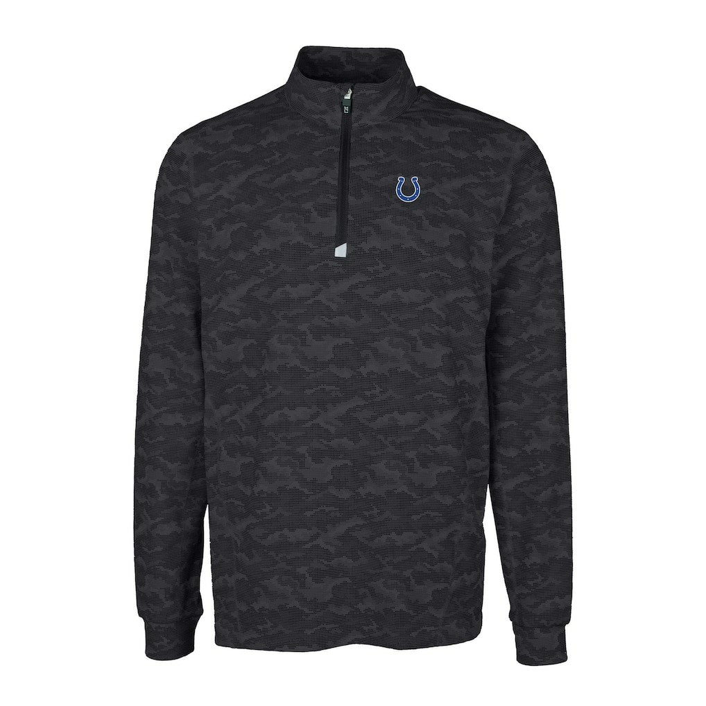 Cutter & Buck Big & Tall Traverse Eco Camo Tri-Blend DryTec Quarter-Zip Jacket - Indianapolis Colts
