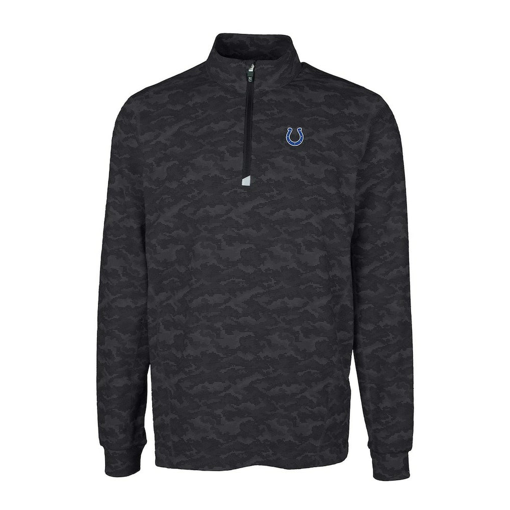 Cutter & Buck Big & Tall Traverse Eco Camo Tri-Blend DryTec Quarter-Zip Jacket - Indianapolis Colts
