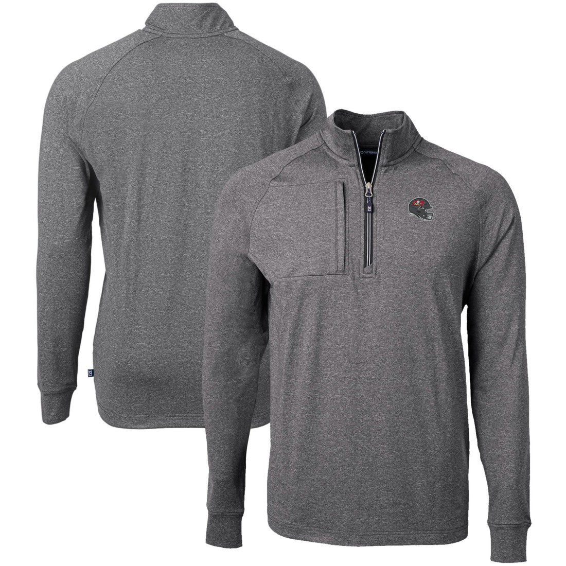 Cutter & Buck Big & Tall Adapt Eco Raglan Quarter-Zip Jacket - Tampa Bay Buccaneers