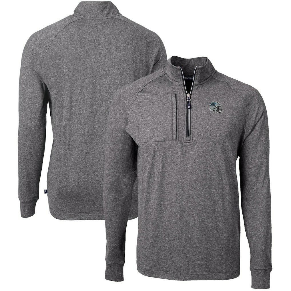 Cutter & Buck Big & Tall Adapt Eco Raglan Quarter-Zip Jacket - Carolina Panthers