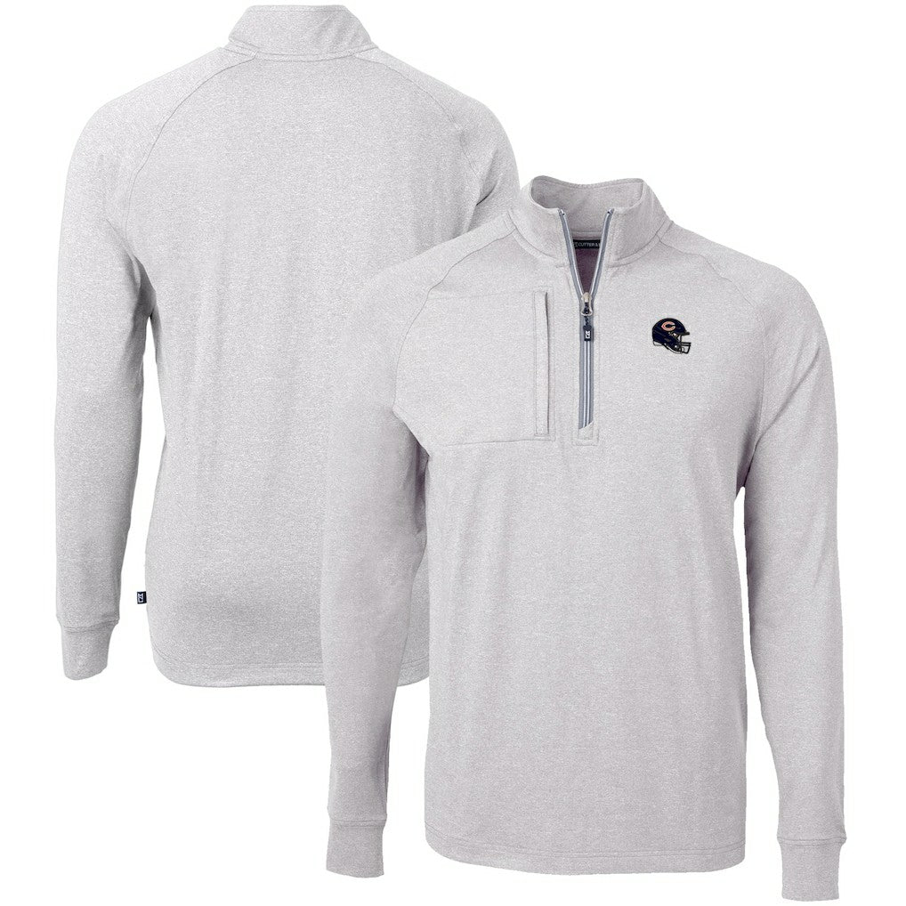 Cutter & Buck Big & Tall Adapt Eco Raglan Quarter-Zip Jacket - Chicago Bears