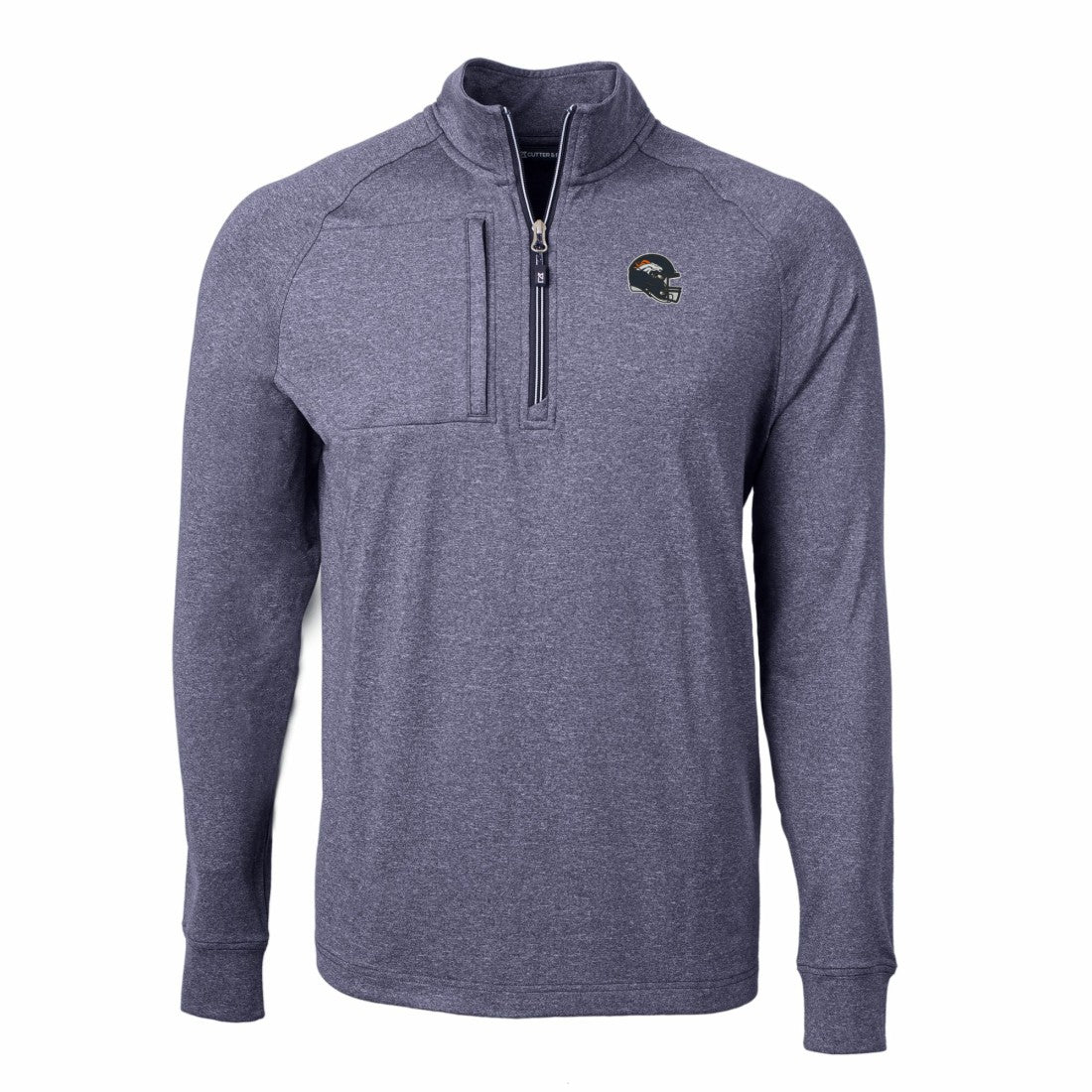 Cutter & Buck Big & Tall Adapt Eco Raglan Quarter-Zip Jacket - Denver Broncos