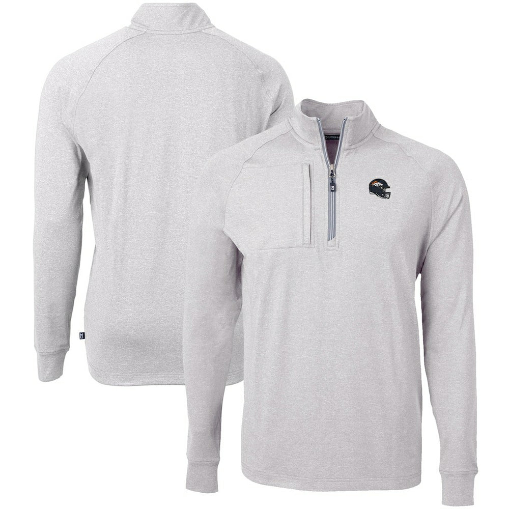 Cutter & Buck Big & Tall Adapt Eco Raglan Quarter-Zip Jacket - Denver Broncos