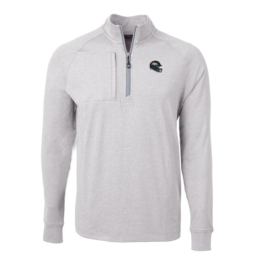 Cutter & Buck Big & Tall Adapt Eco Raglan Quarter-Zip Jacket - Denver Broncos