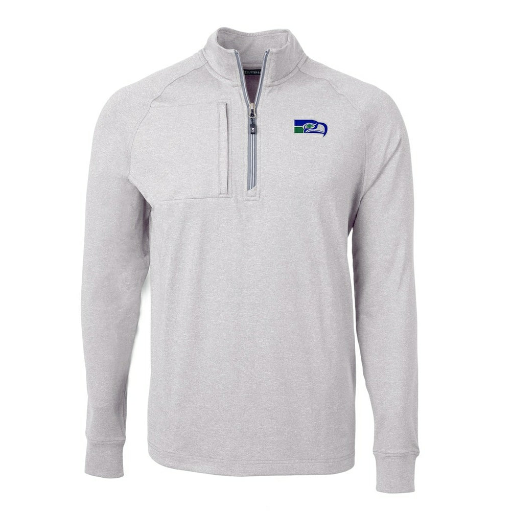 Cutter & Buck Big & Tall Adapt Eco Raglan Quarter-Zip Jacket - Seattle Seahawks