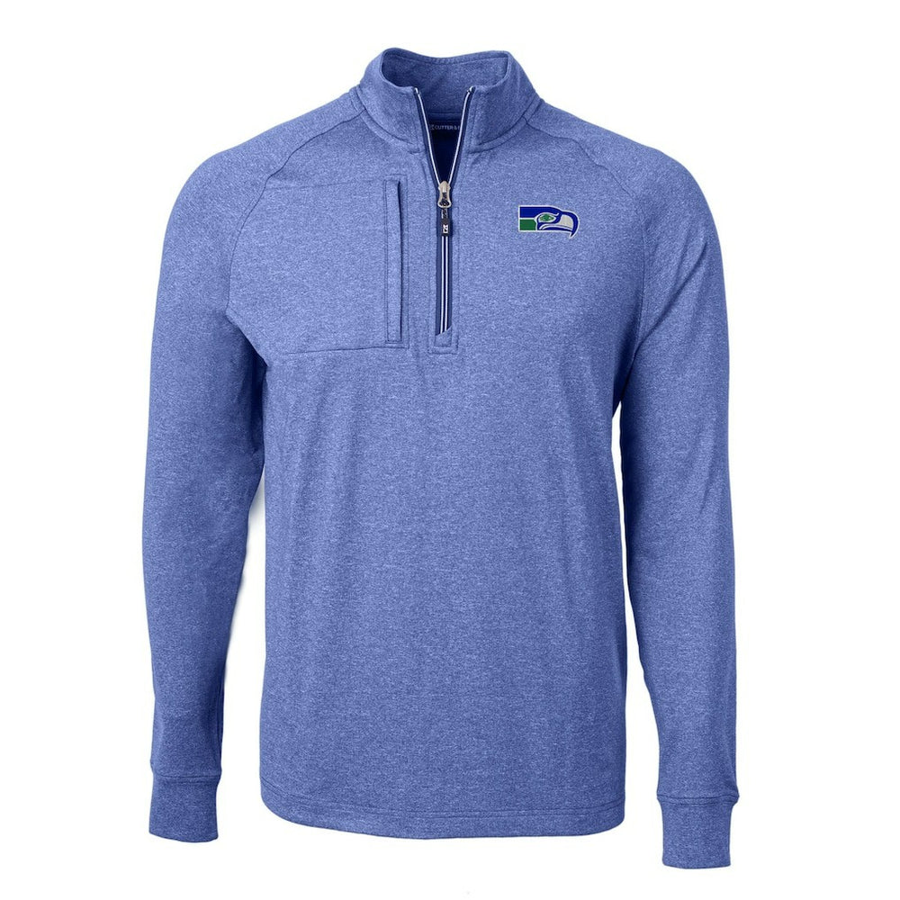 Cutter & Buck Big & Tall Adapt Eco Raglan Quarter-Zip Jacket - Seattle Seahawks