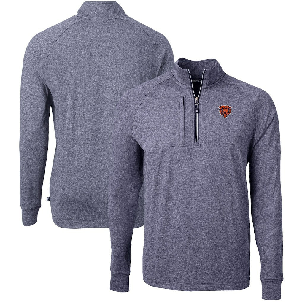 Cutter & Buck Big & Tall Adapt Eco Raglan Quarter-Zip Jacket - Chicago Bears