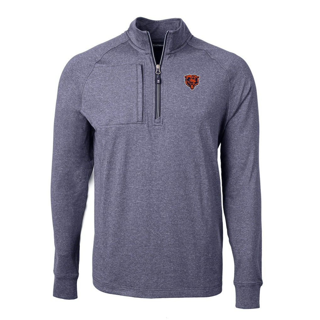 Cutter & Buck Big & Tall Adapt Eco Raglan Quarter-Zip Jacket - Chicago Bears