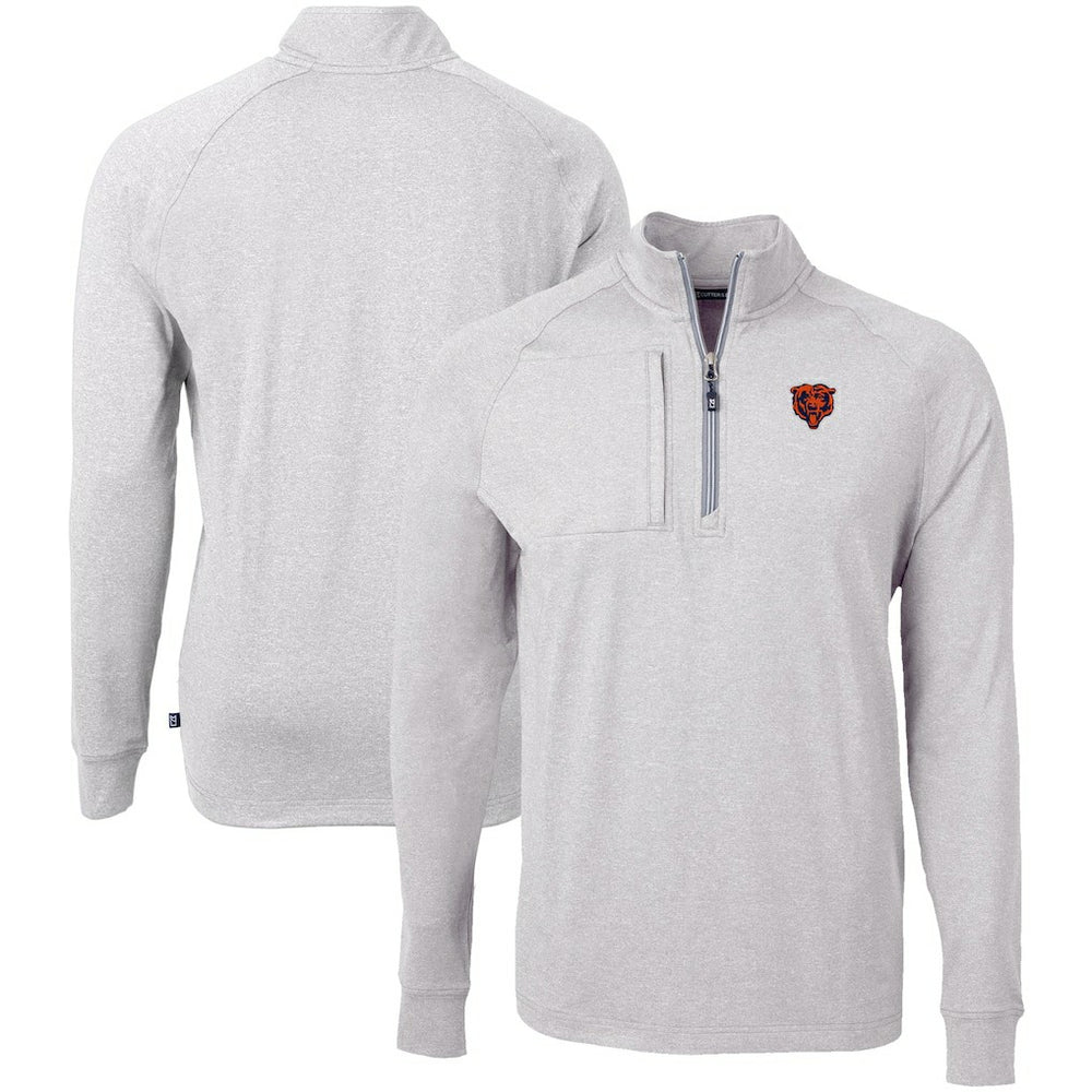 Cutter & Buck Big & Tall Adapt Eco Raglan Quarter-Zip Jacket - Chicago Bears