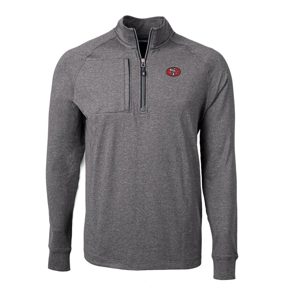 Cutter & Buck Big & Tall Adapt Eco Raglan Quarter-Zip Jacket - San Francisco 49ers