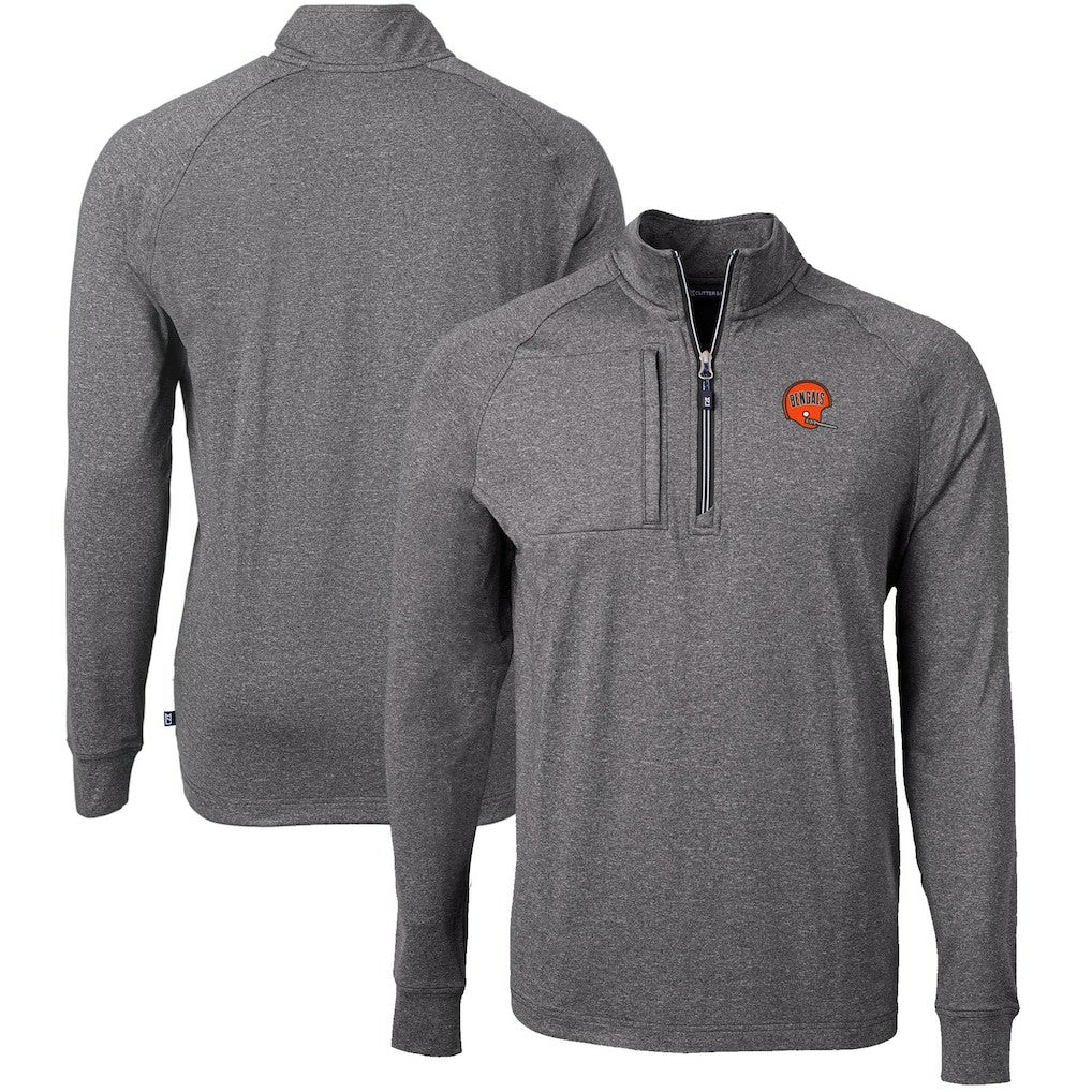 Cutter & Buck Big & Tall Adapt Eco Raglan Quarter-Zip Jacket - Cincinnati Bengals