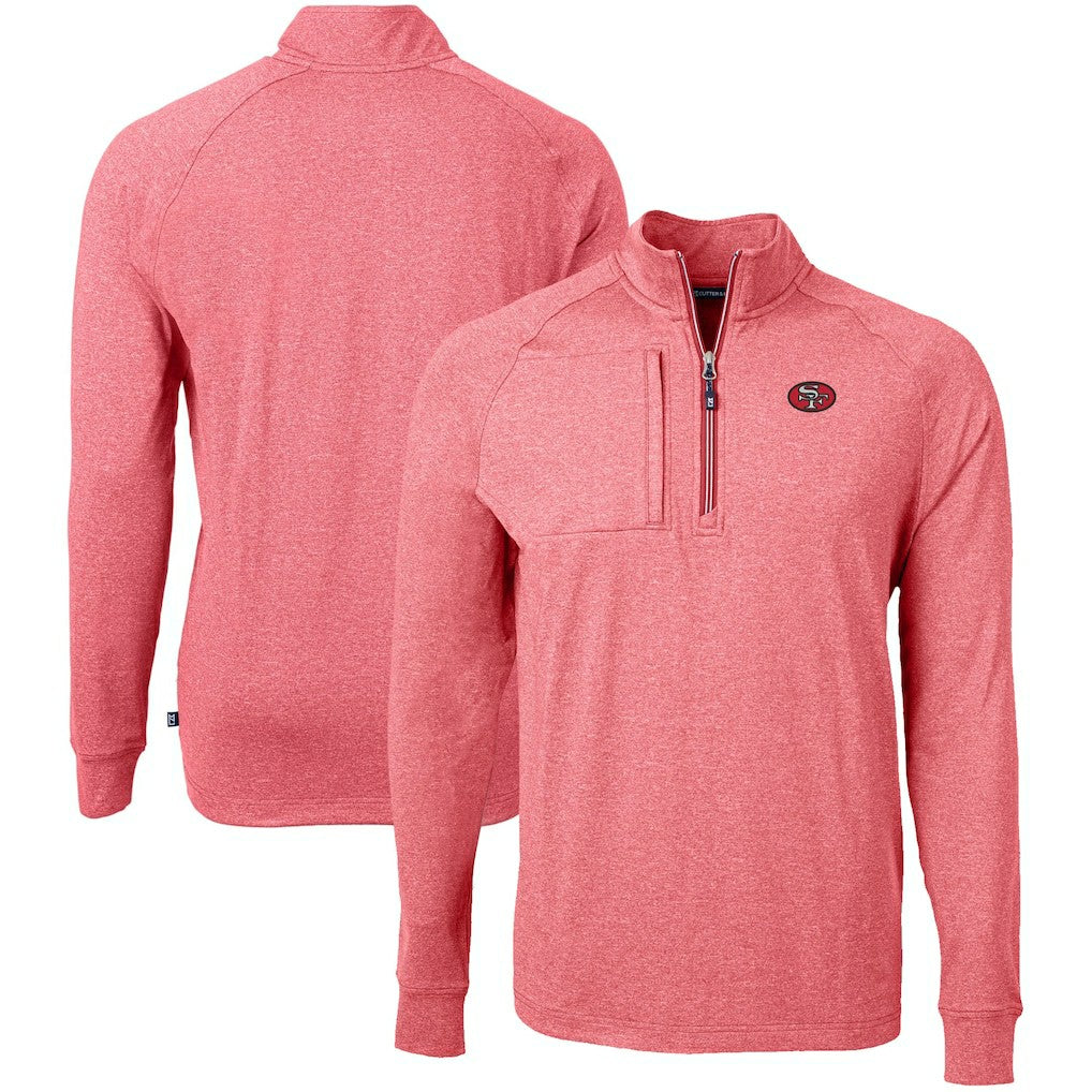 Cutter & Buck Big & Tall Adapt Eco Raglan Quarter-Zip Jacket - San Francisco 49ers