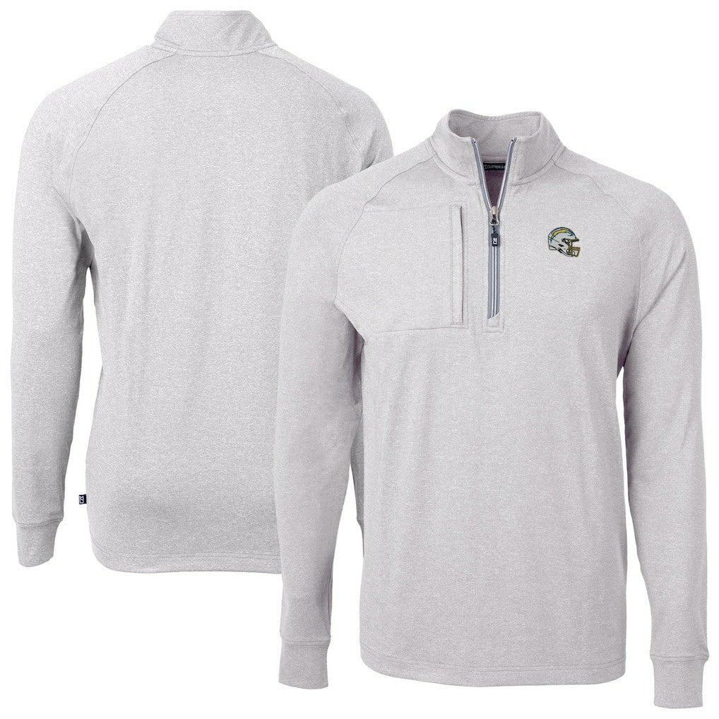 Cutter & Buck Big & Tall Adapt Eco Raglan Quarter-Zip Jacket - Los Angeles Chargers