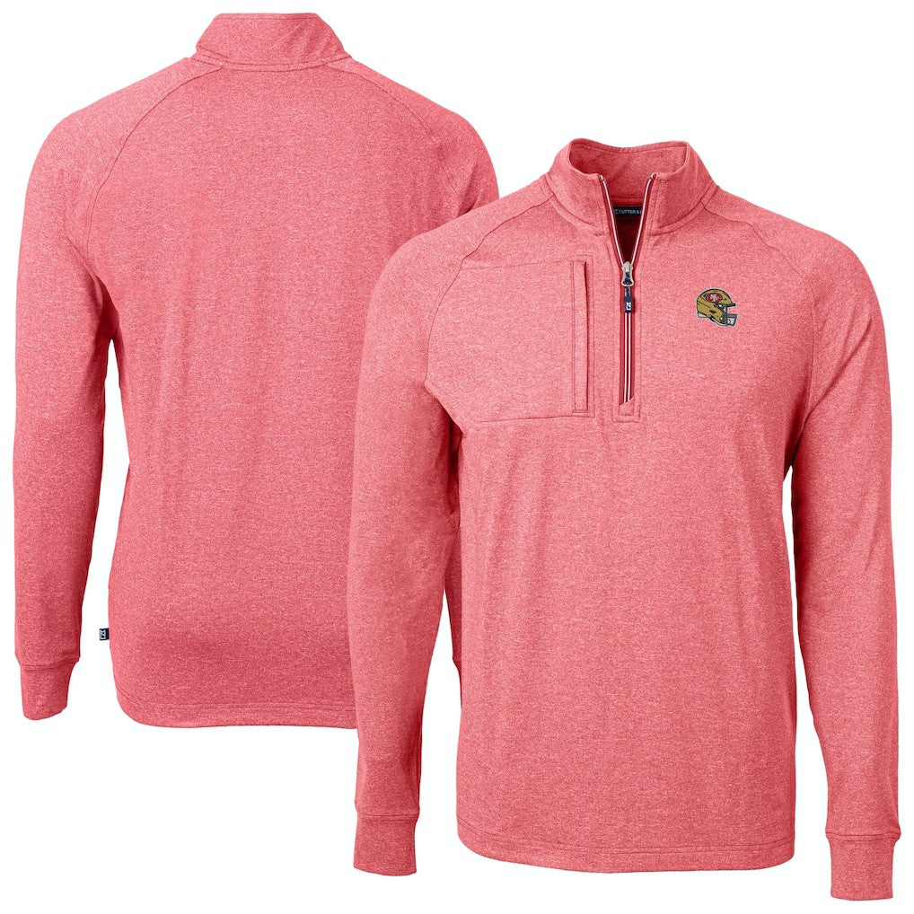 Cutter & Buck Big & Tall Adapt Eco Raglan Quarter-Zip Jacket - San Francisco 49ers