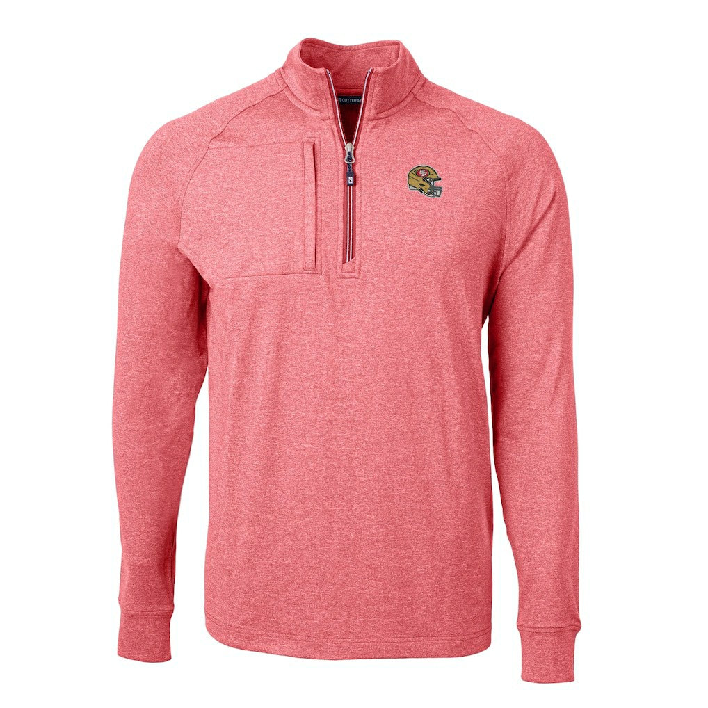 Cutter & Buck Big & Tall Adapt Eco Raglan Quarter-Zip Jacket - San Francisco 49ers