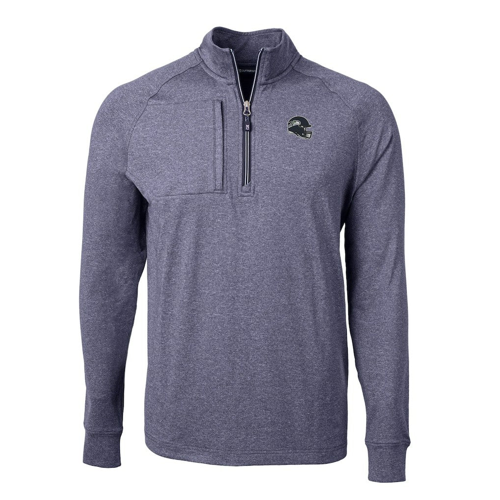 Cutter & Buck Big & Tall Adapt Eco Raglan Quarter-Zip Jacket - Seattle Seahawks