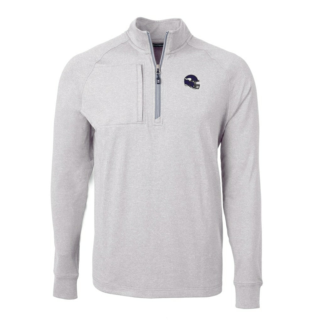 Cutter & Buck Big & Tall Adapt Eco Raglan Quarter-Zip Jacket - Minnesota Vikings