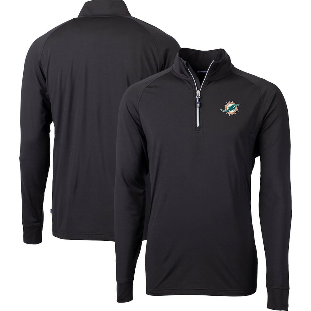 Cutter & Buck Big & Tall Adapt Eco DryTec Raglan Quarter-Zip Jacket - Miami Dolphins