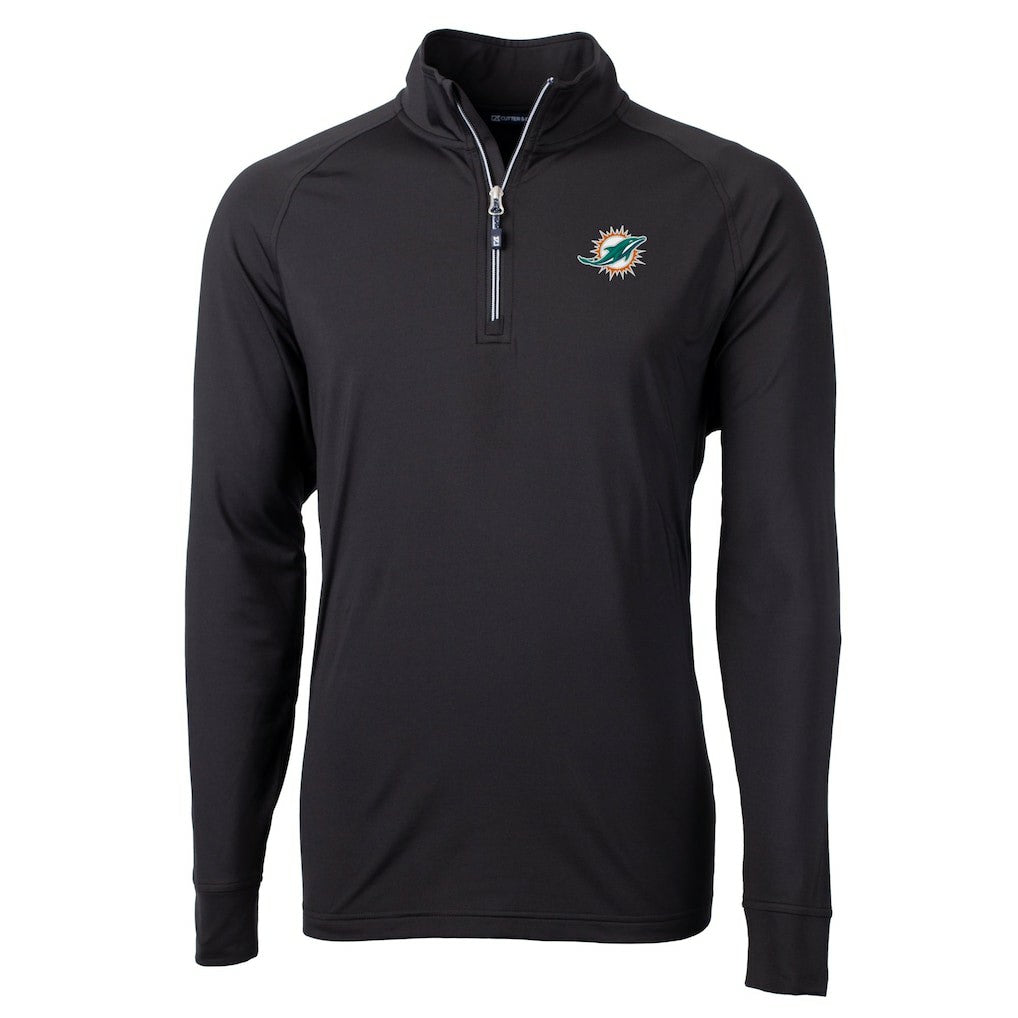 Cutter & Buck Big & Tall Adapt Eco DryTec Raglan Quarter-Zip Jacket - Miami Dolphins
